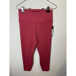 Yogalicious Lux Earth Red Lattice Back High Waist Leggings Womens M NWT